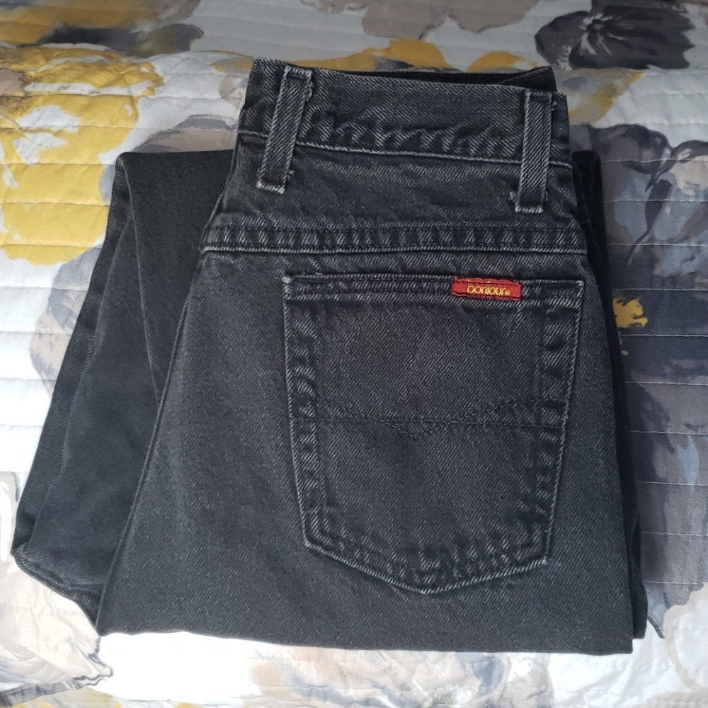 Bonjour black high-waisted denim jeans size 12